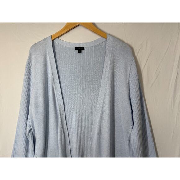 Talbots Longline Pima Cotton Cardigan Sweater Womens Size 1X Pockets Light Blue - Picture 3 of 12